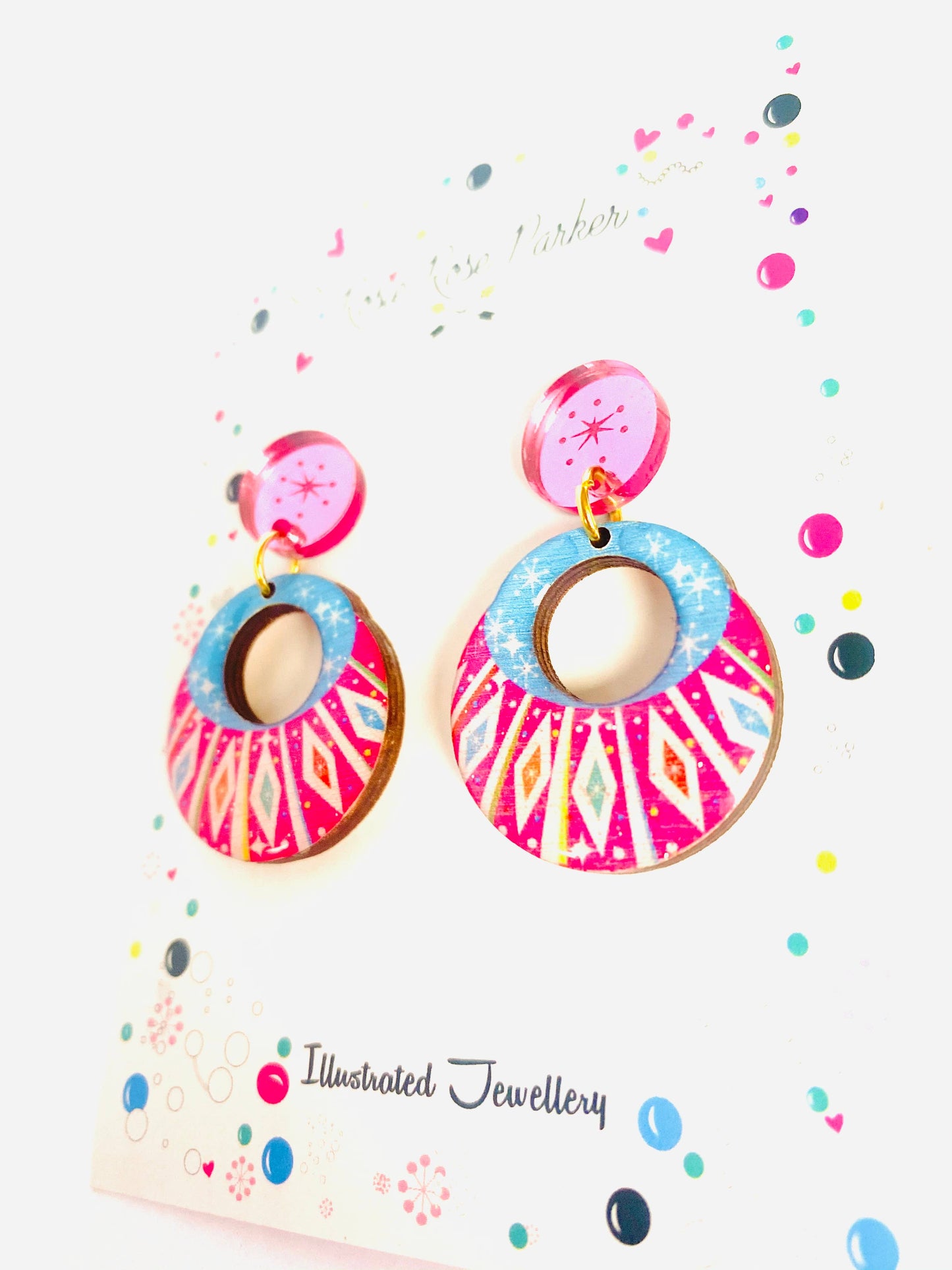 Summer statement earrings retro earrings funky uk jewellery