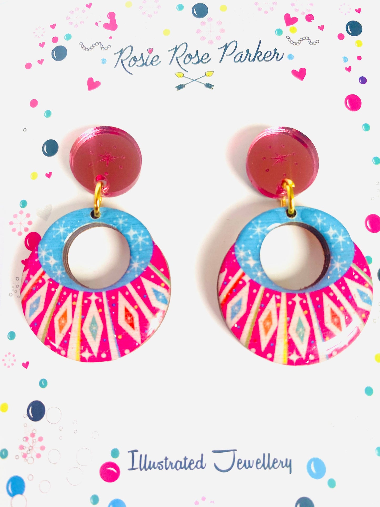 Summer statement earrings retro earrings funky uk jewellery