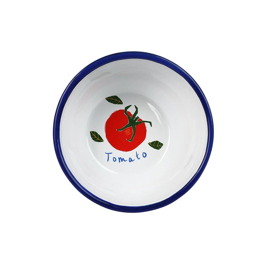 Large stripe enamel bowl