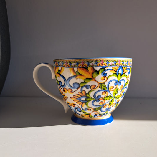 Tuscany blue and yellow cup