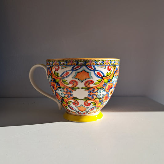 Tuscany orange and yellow cup