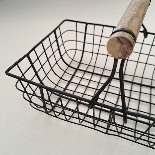 Small rectangle black wire basket