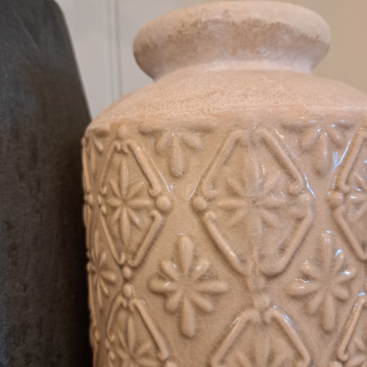 Stone embossed vase