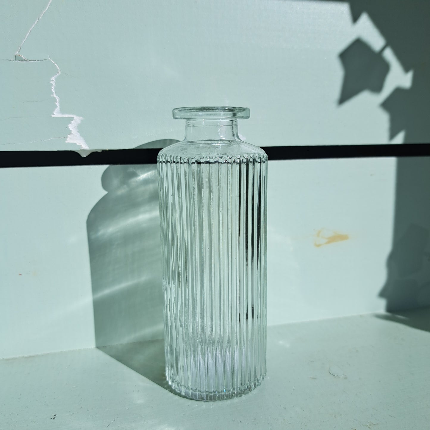Ribbed glass bud vase/bottle