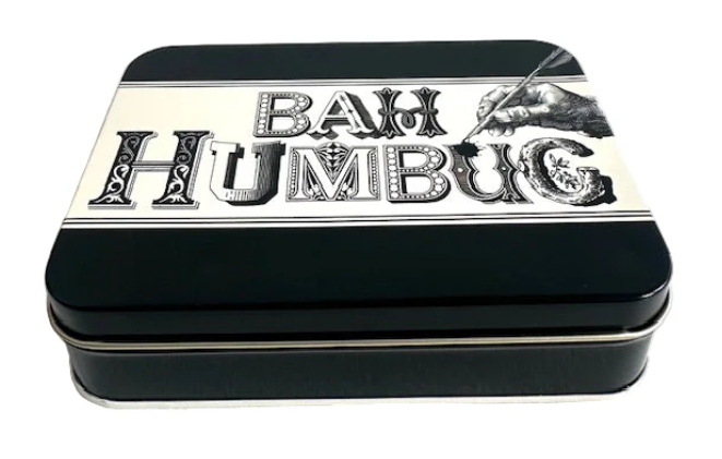 Bah Humbug tin with humbugs