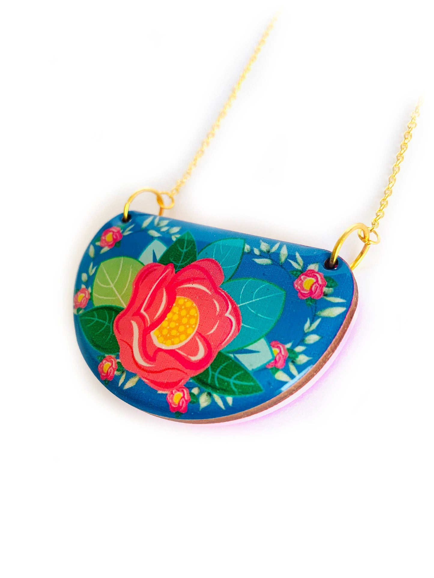 Floral bib necklace pendant necklace statement summer neckla