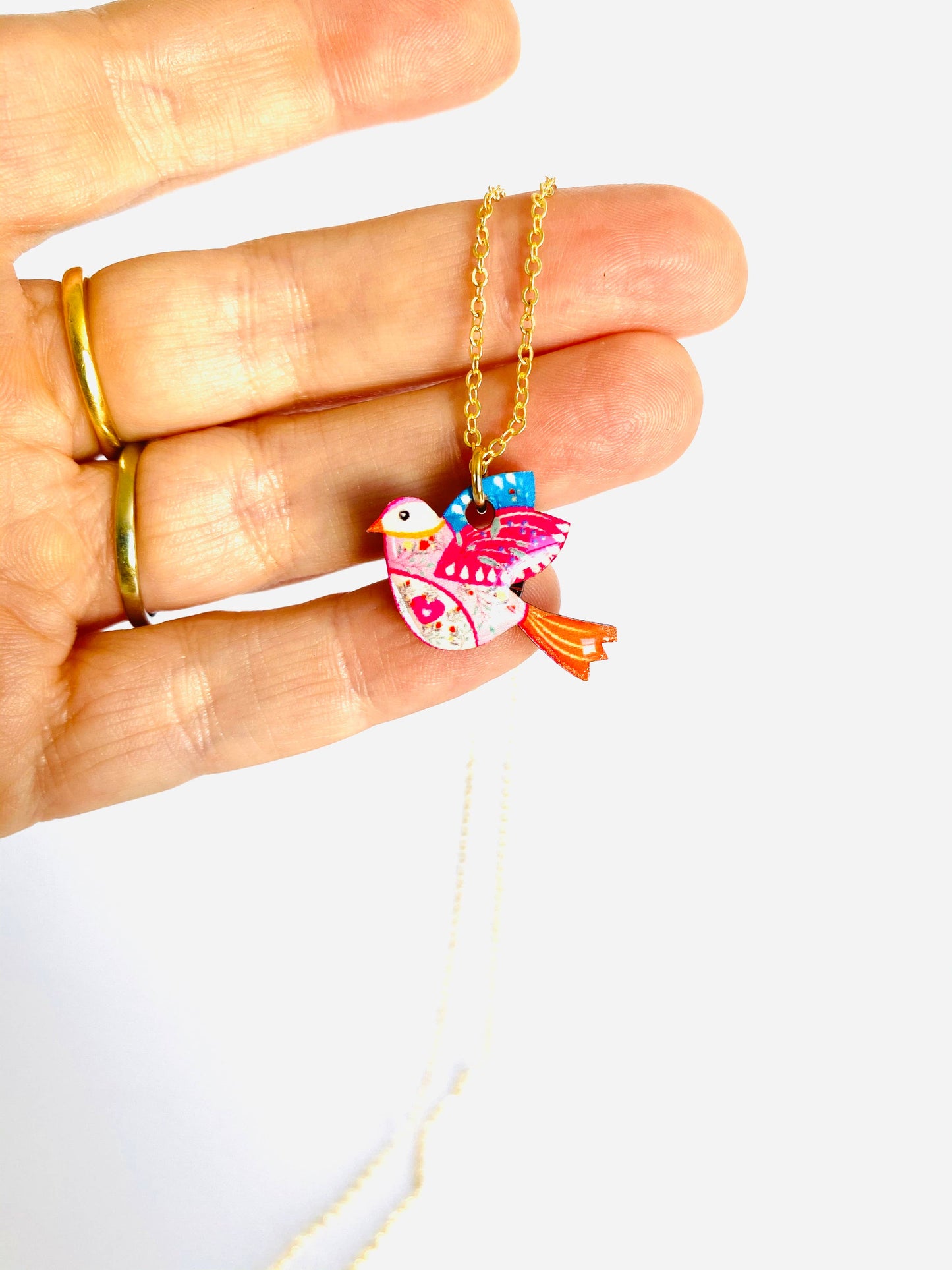 Dainty charm necklace for ladies bird jewellery uk