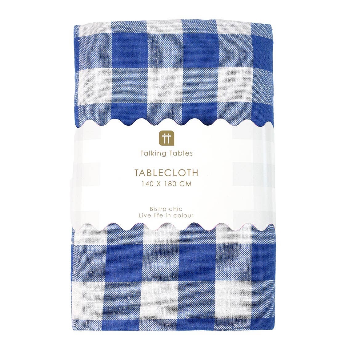 Blue & white gingham tablecloth