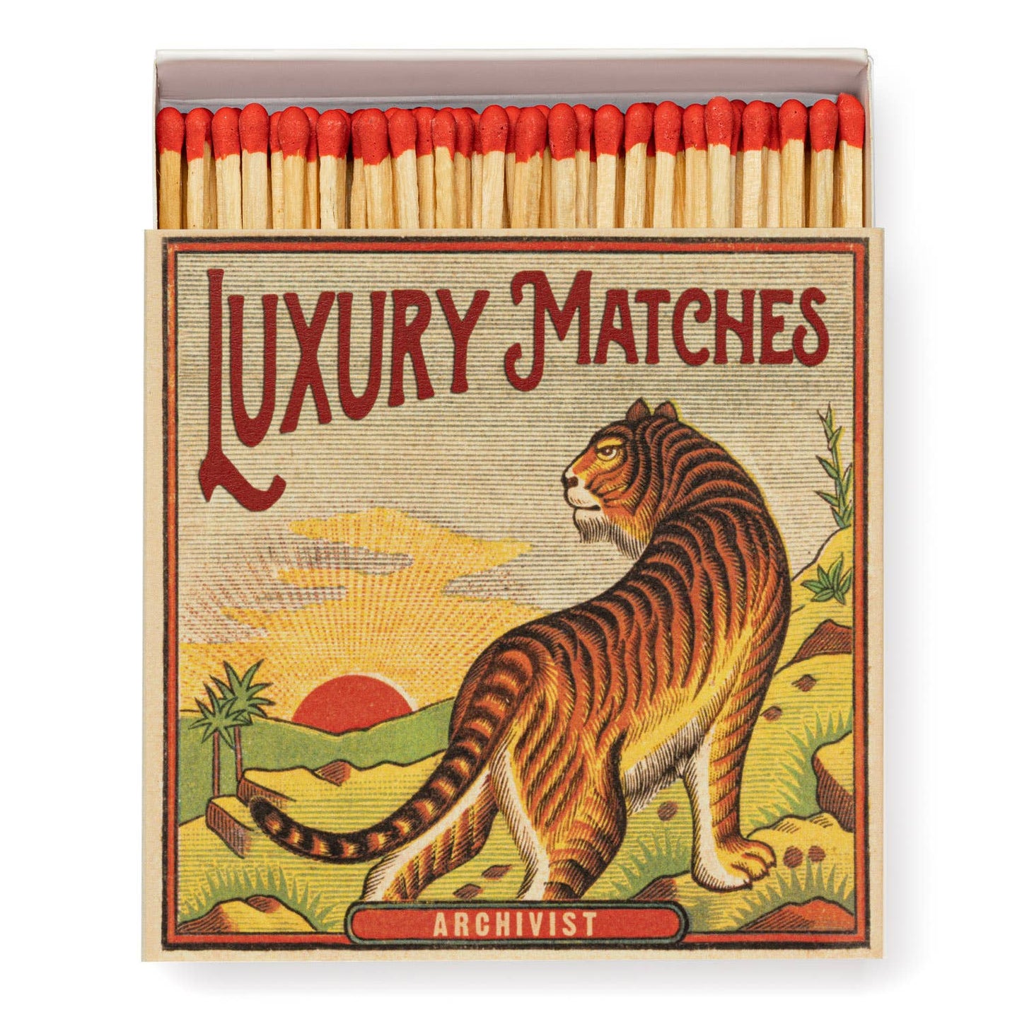 Sunrise Tiger square matchbox