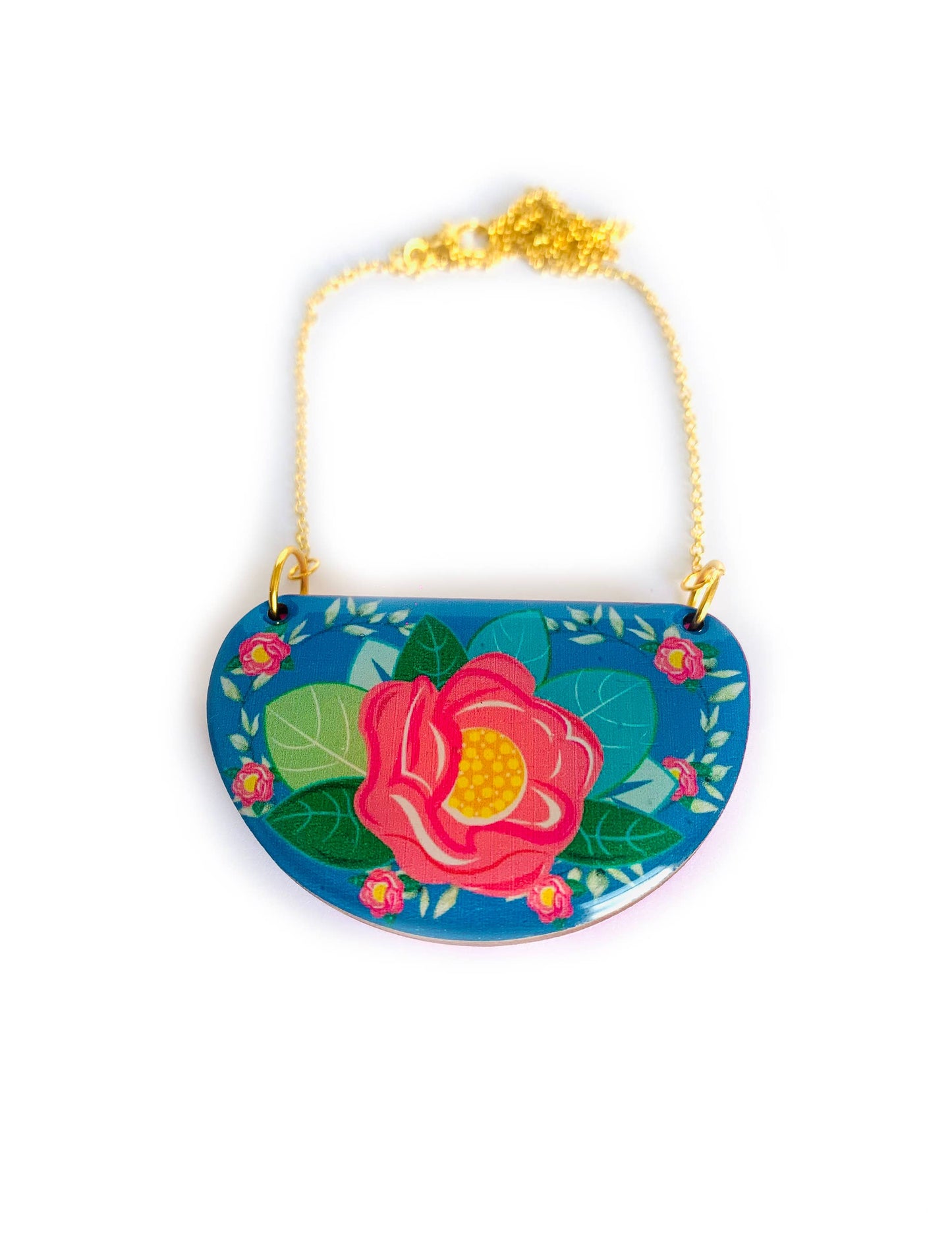 Floral bib necklace pendant necklace statement summer neckla