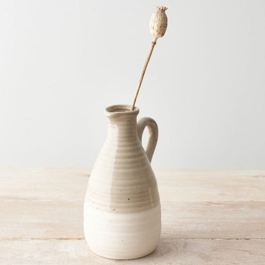 White and stone ridged jug