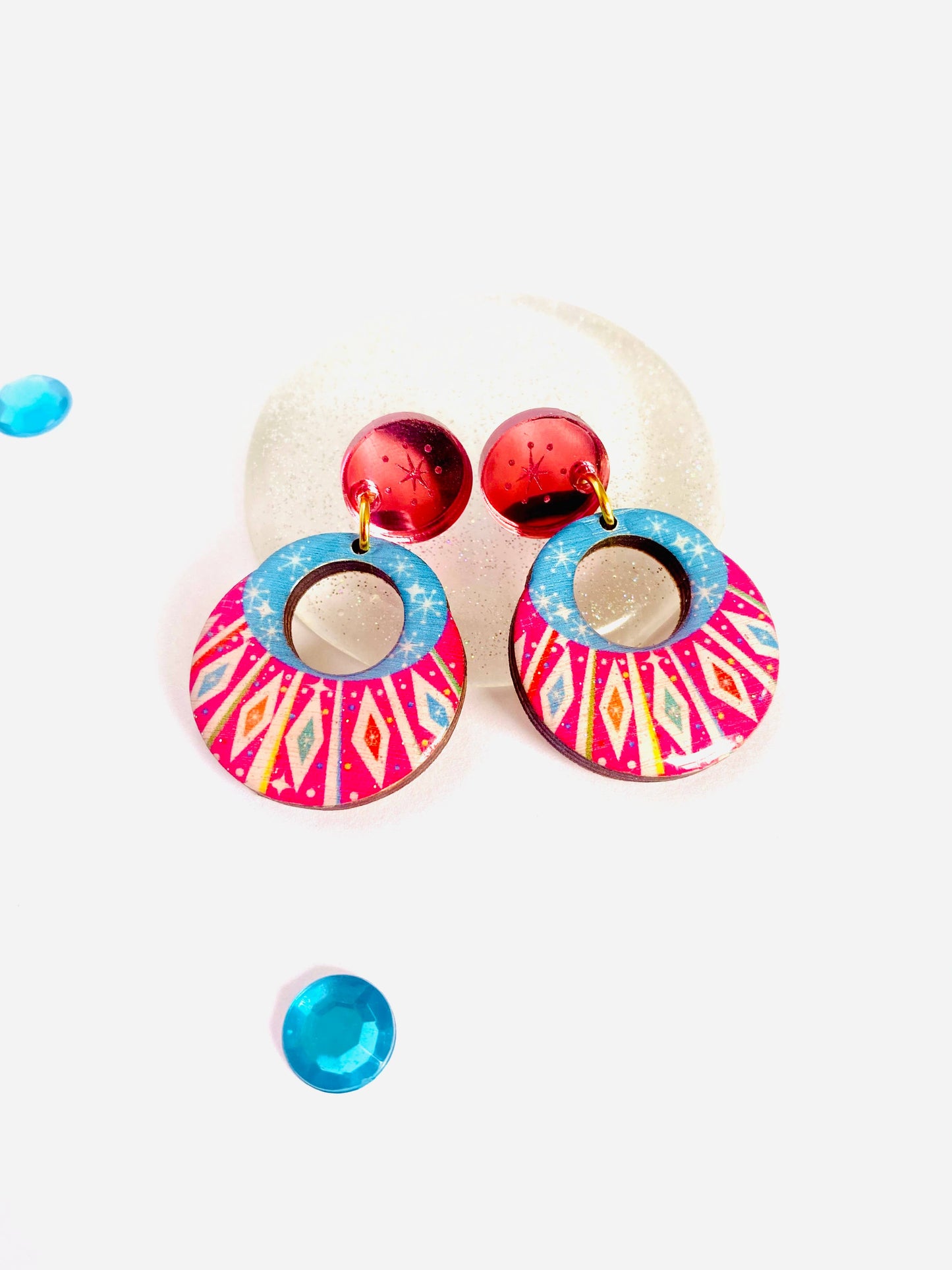 Summer statement earrings retro earrings funky uk jewellery