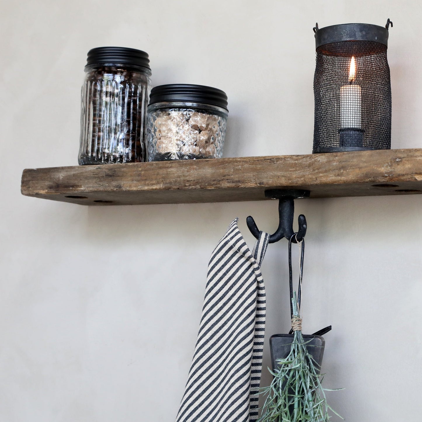 Black double shelf hook