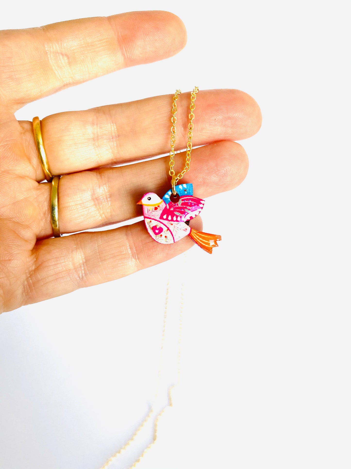 Dainty charm necklace for ladies bird jewellery uk