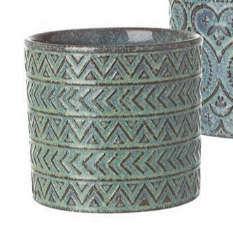 10cm raised pattern ceramic pot