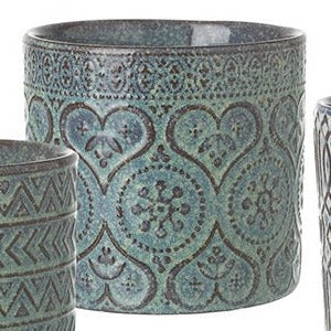 10cm raised pattern ceramic pot