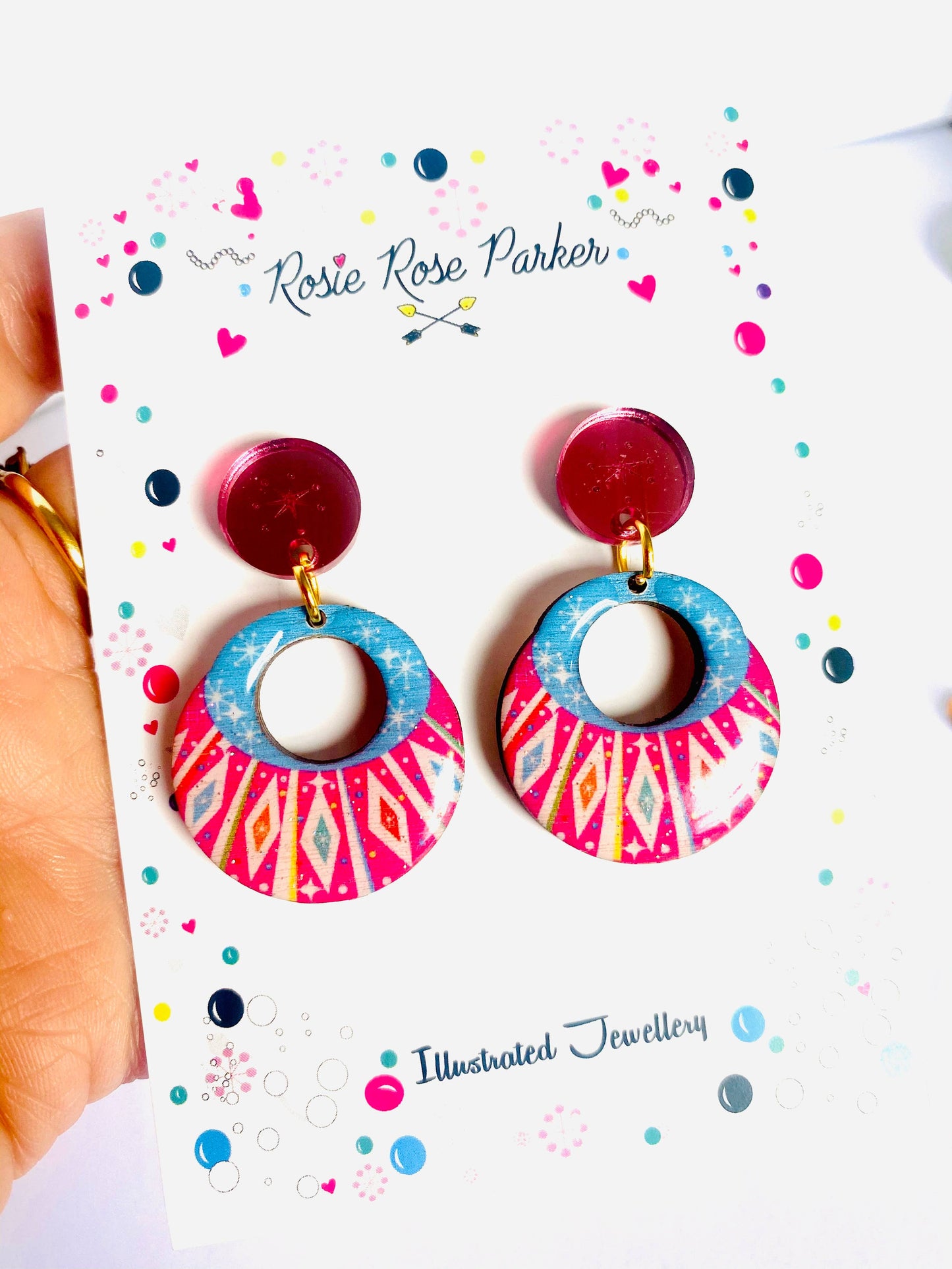 Summer statement earrings retro earrings funky uk jewellery