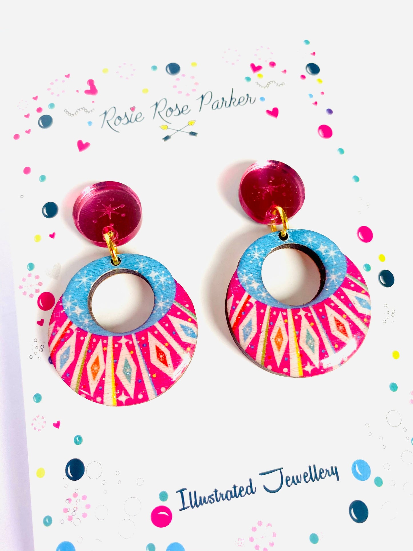 Summer statement earrings retro earrings funky uk jewellery