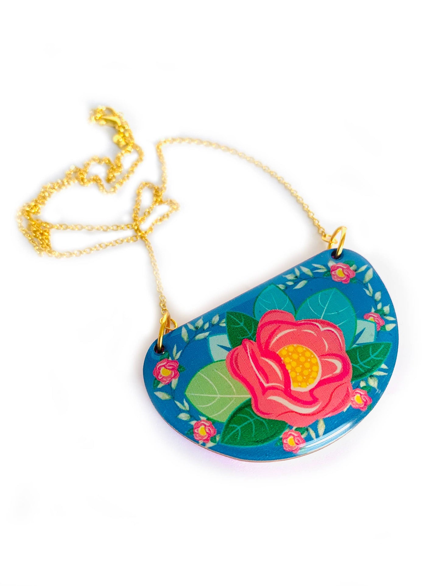 Floral bib necklace pendant necklace statement summer neckla