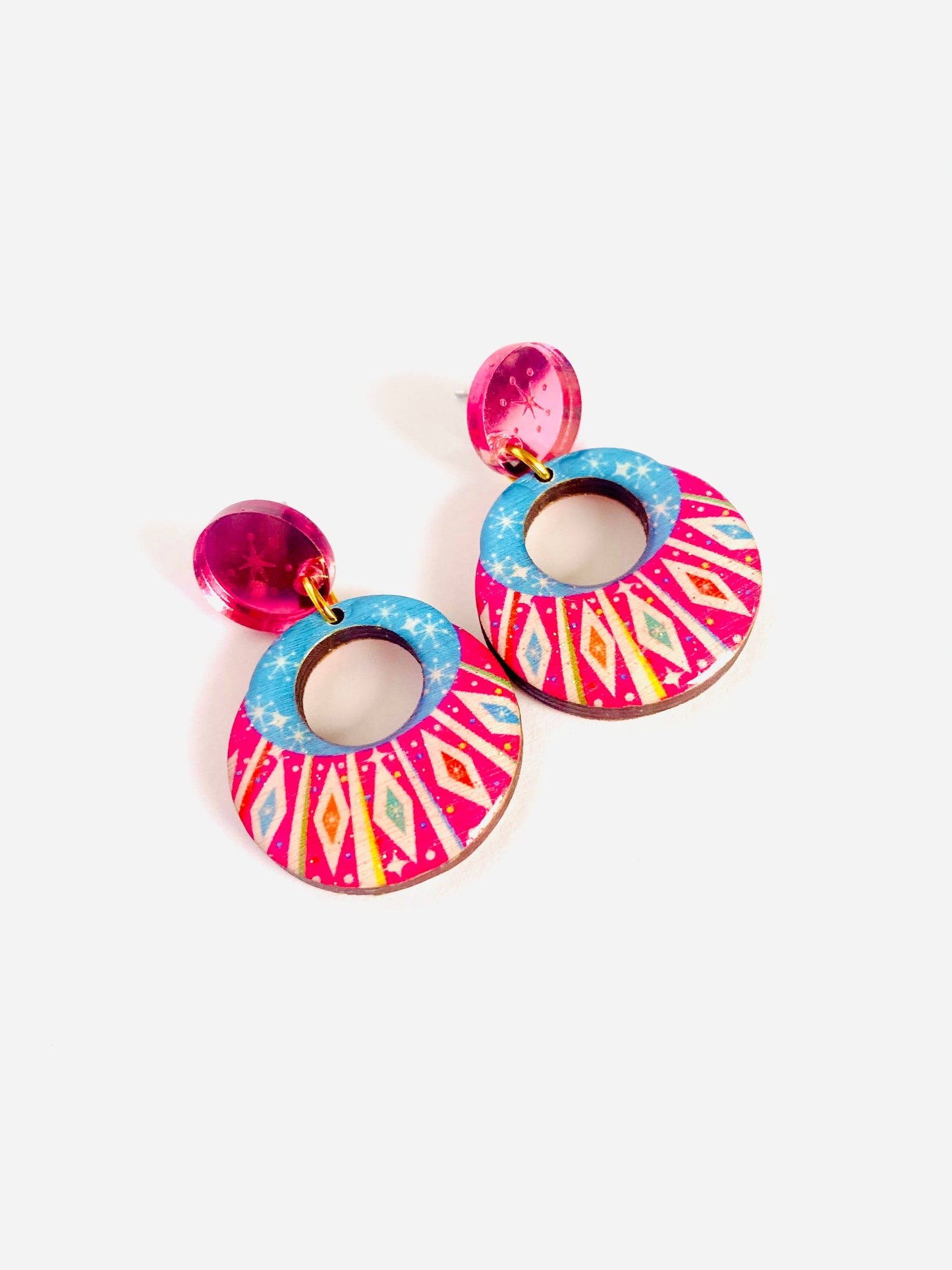 Summer statement earrings retro earrings funky uk jewellery