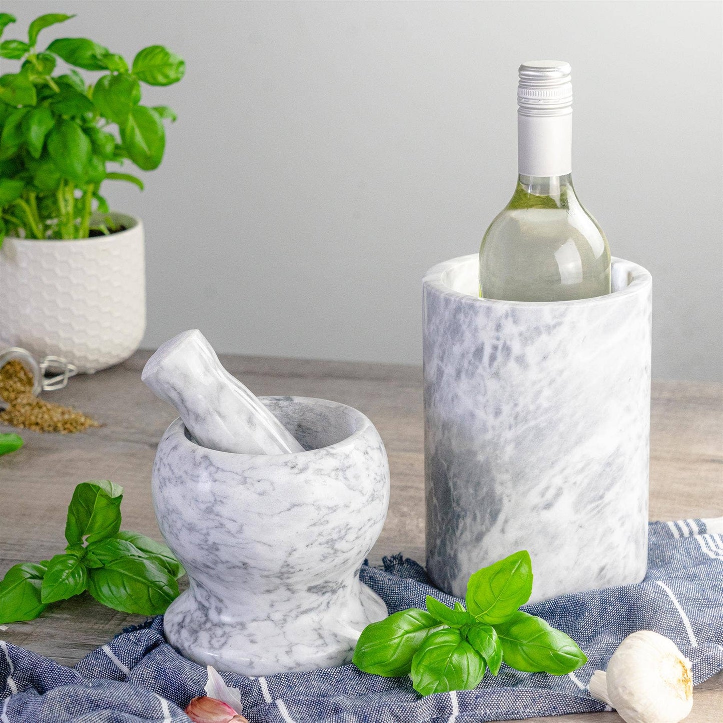 Marble pestle and mortar