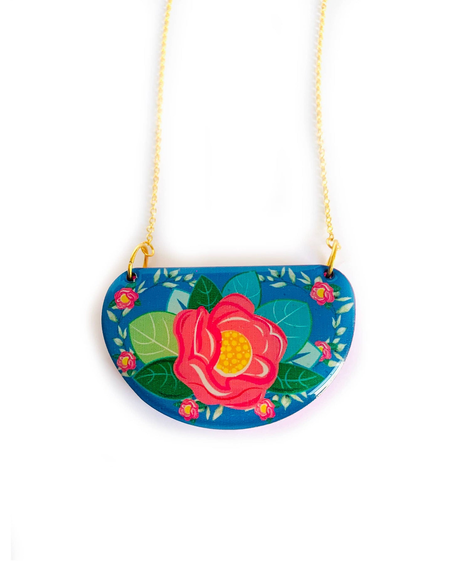 Floral bib necklace pendant necklace statement summer neckla