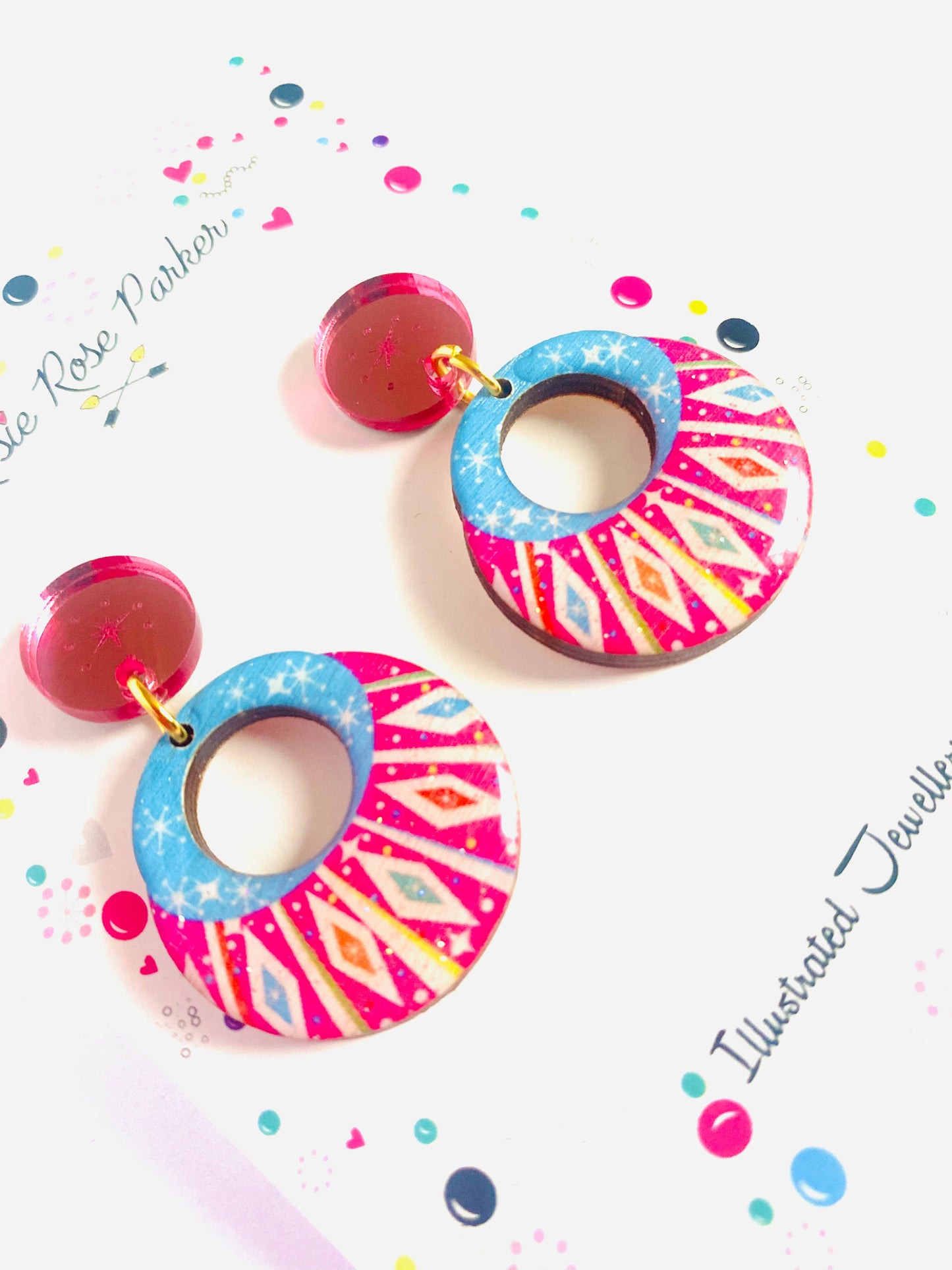 Summer statement earrings retro earrings funky uk jewellery