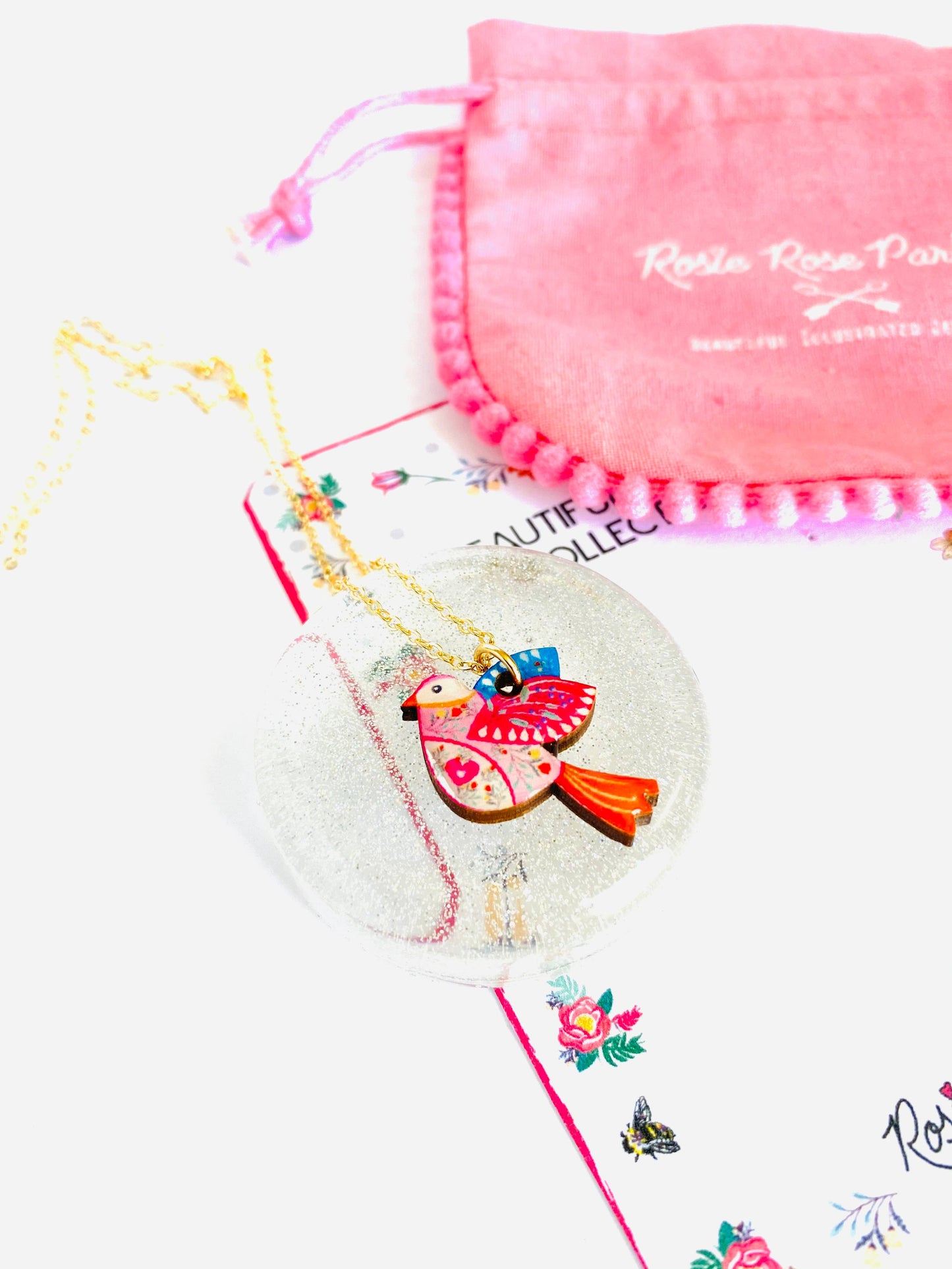 Dainty charm necklace for ladies bird jewellery uk