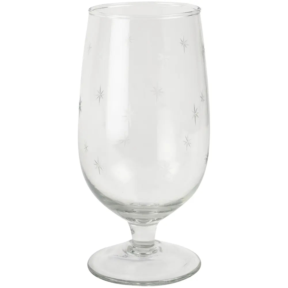 Etched star tall glass