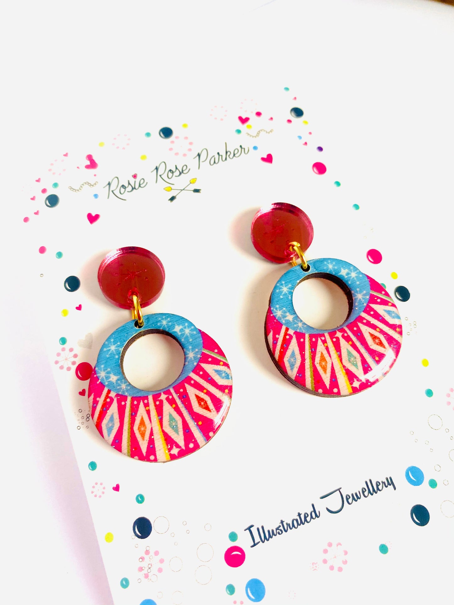 Summer statement earrings retro earrings funky uk jewellery