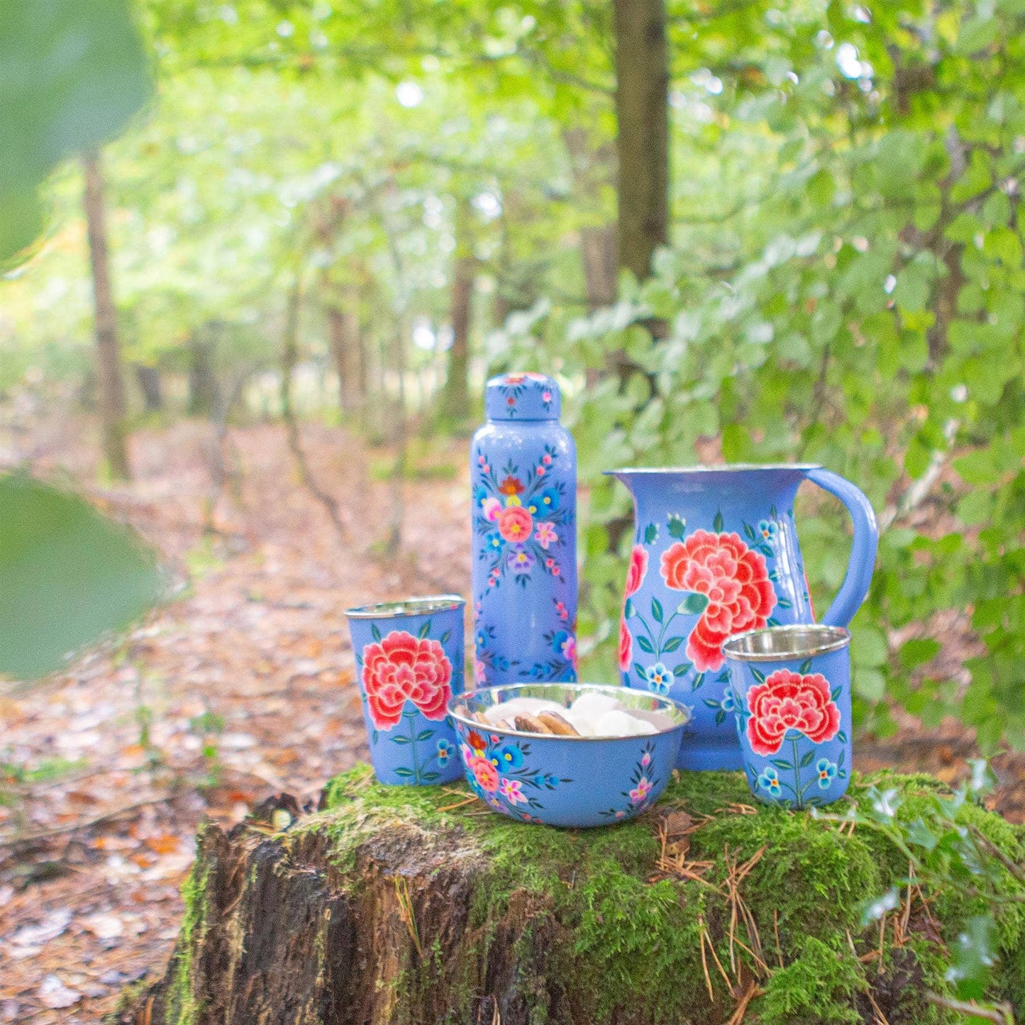 Peony hand-painted beaker