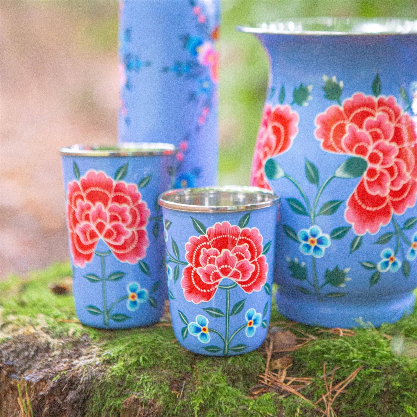 Peony hand-painted beaker