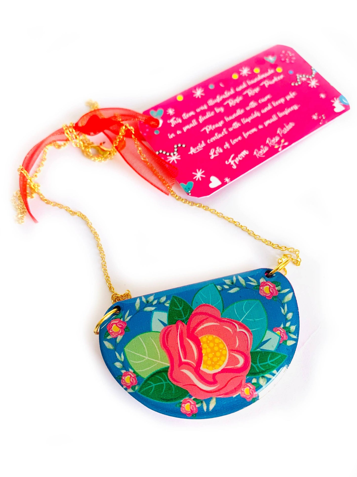 Floral bib necklace pendant necklace statement summer neckla
