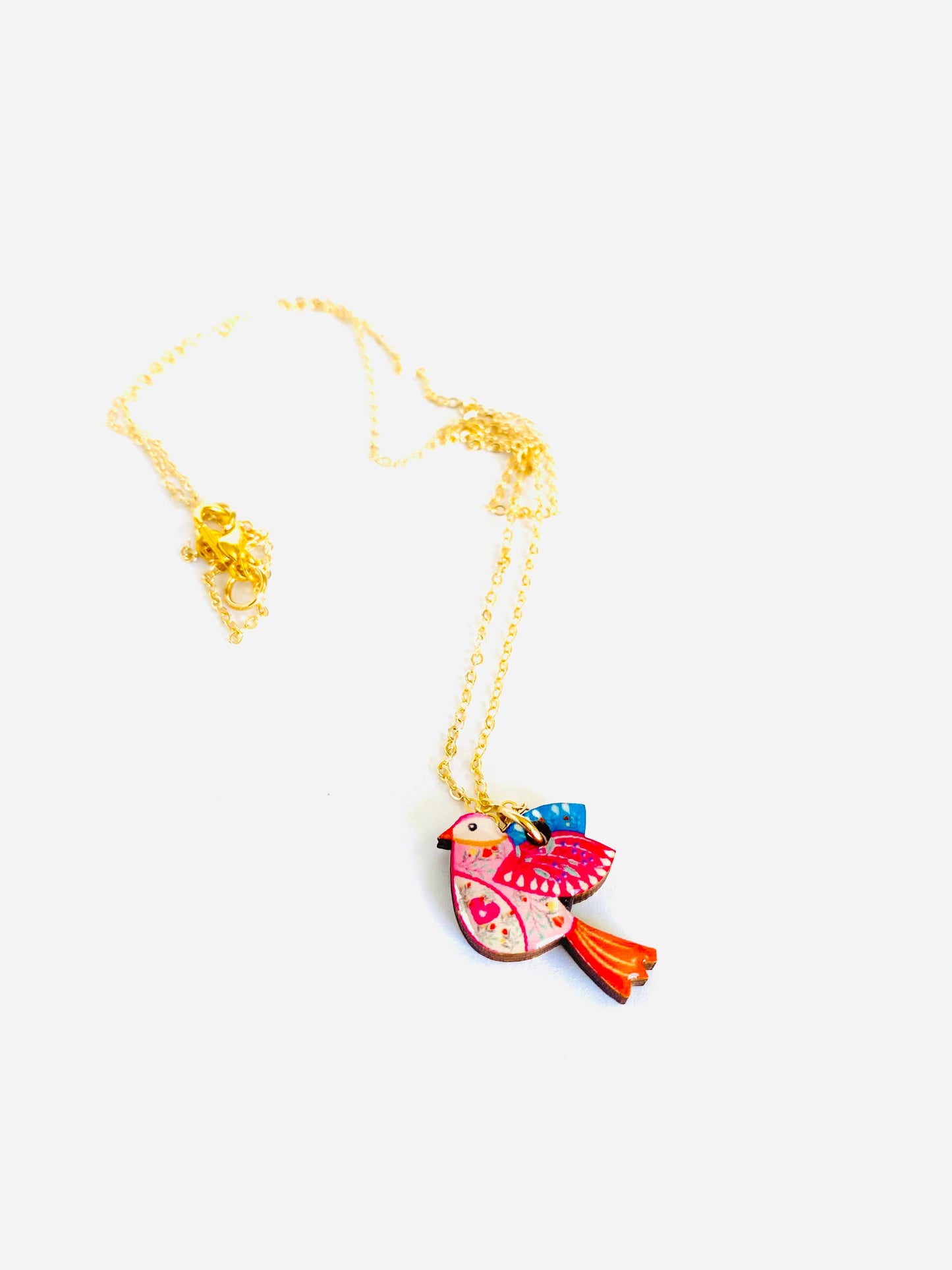Dainty charm necklace for ladies bird jewellery uk