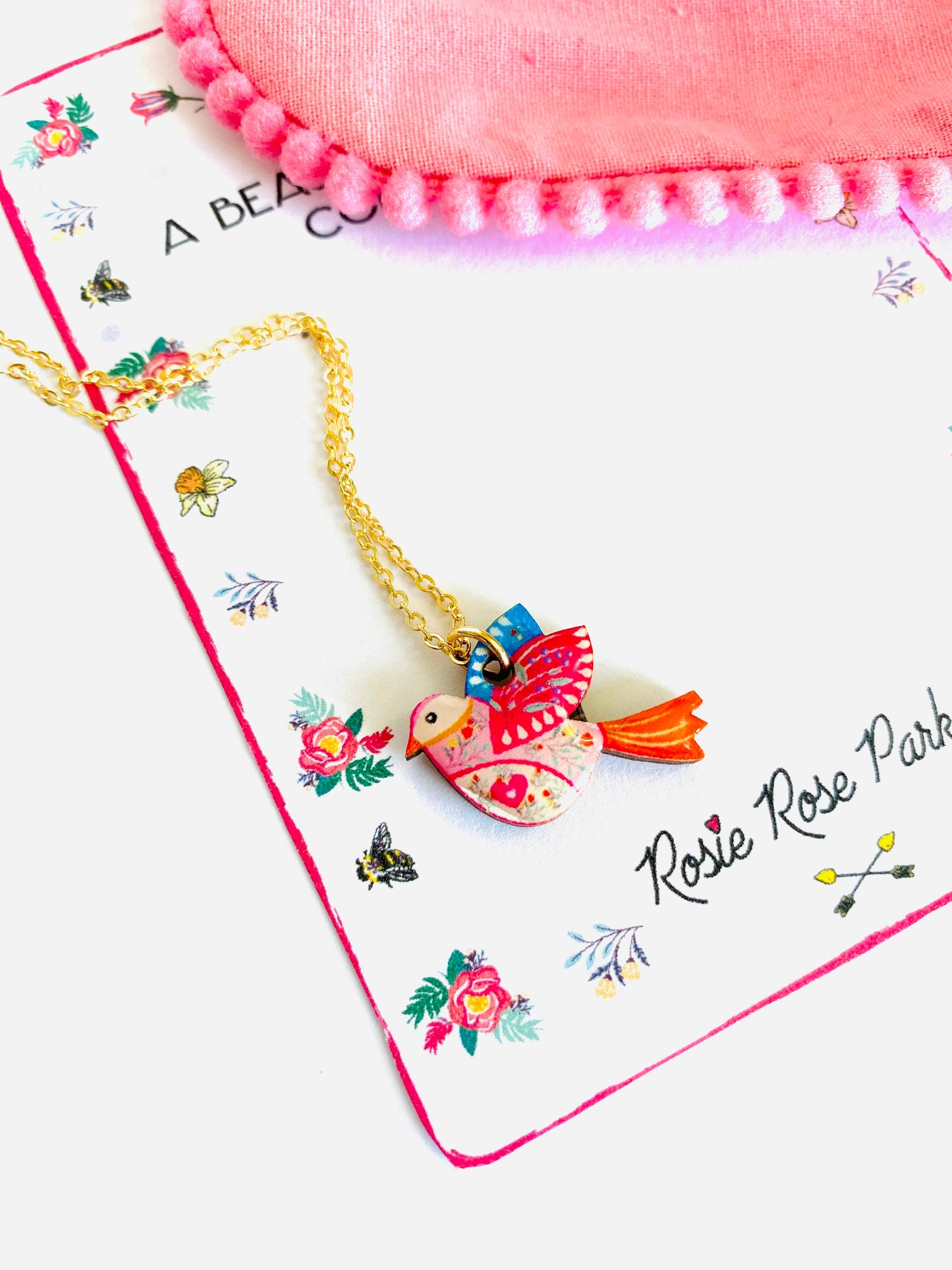 Dainty charm necklace for ladies bird jewellery uk