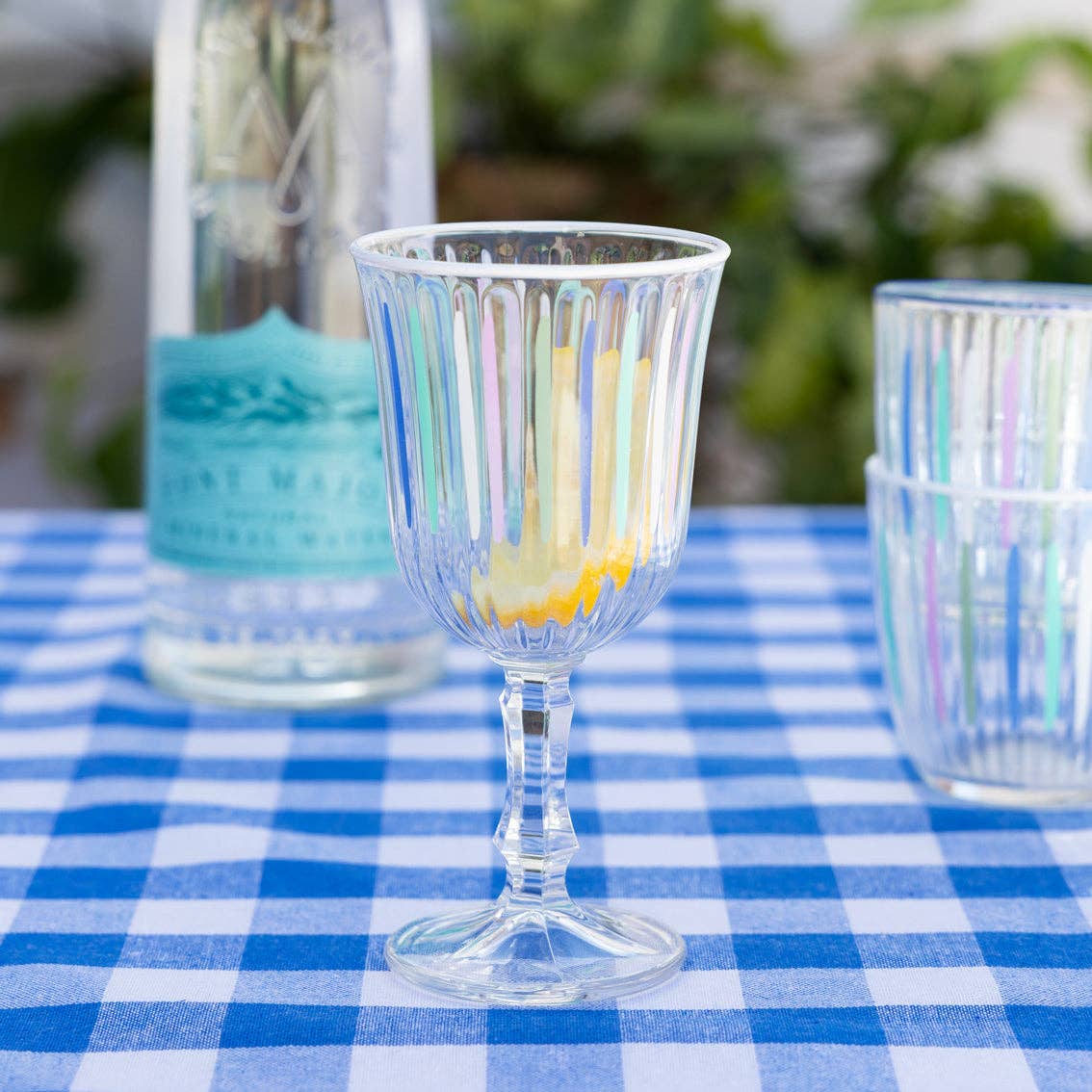 Blue & white gingham tablecloth