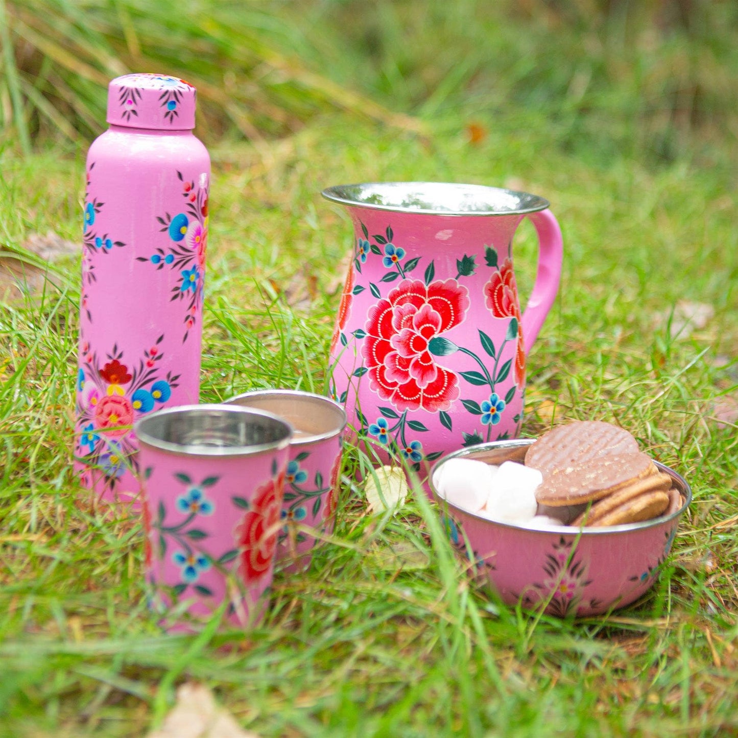 Peony hand-painted beaker
