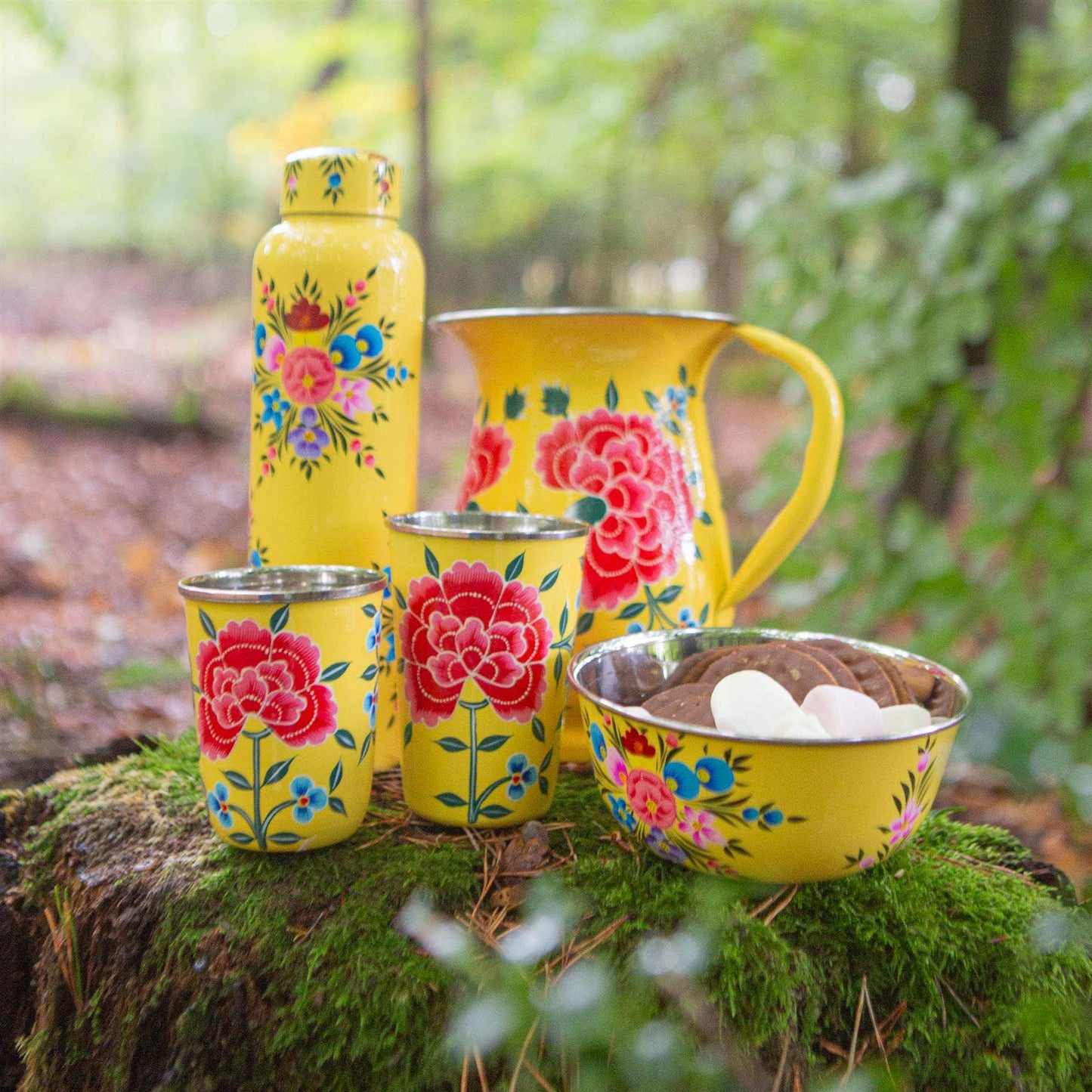 Peony hand-painted beaker