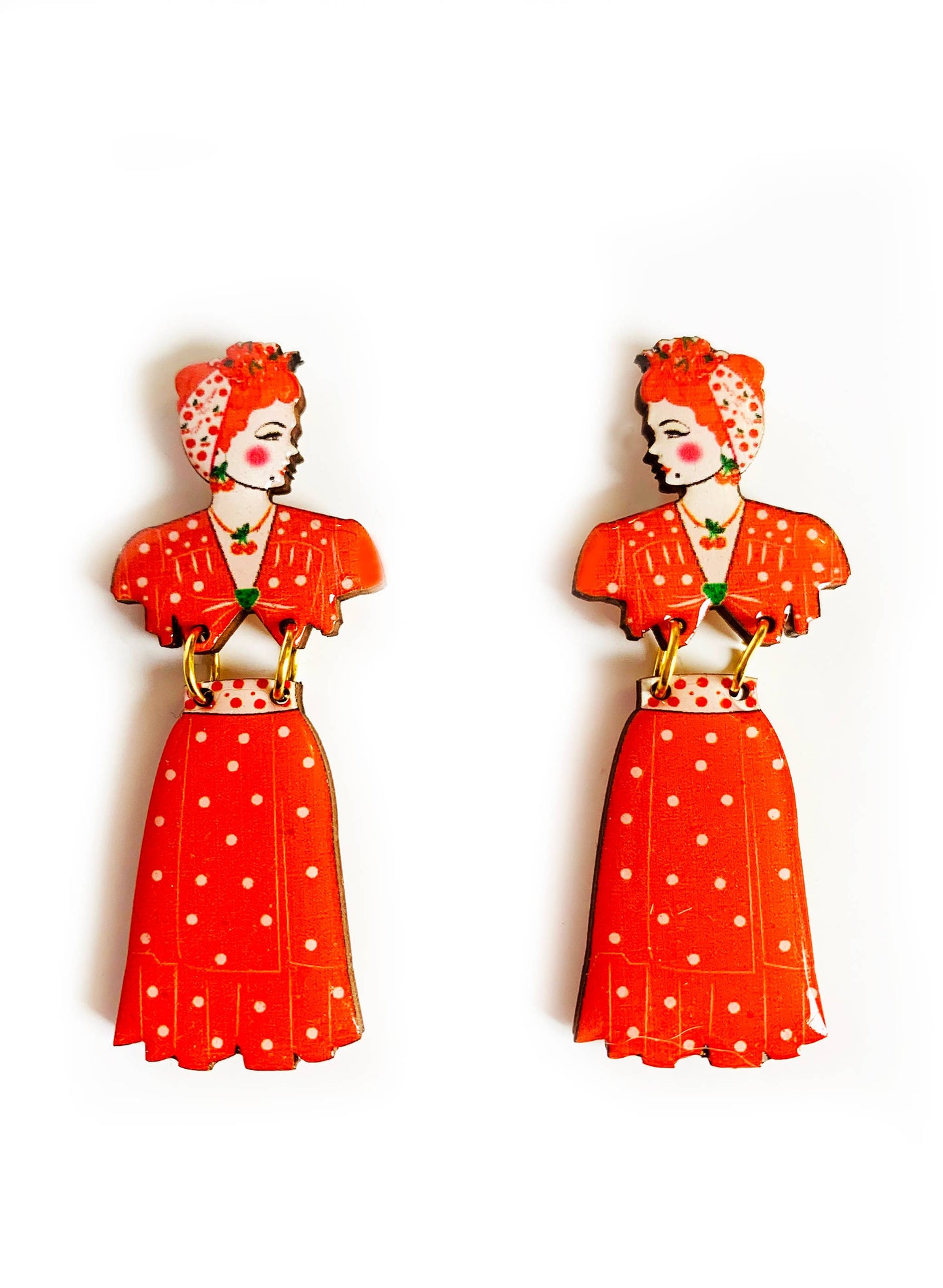 Retro earrings pin up jewellery mid century earrings uk