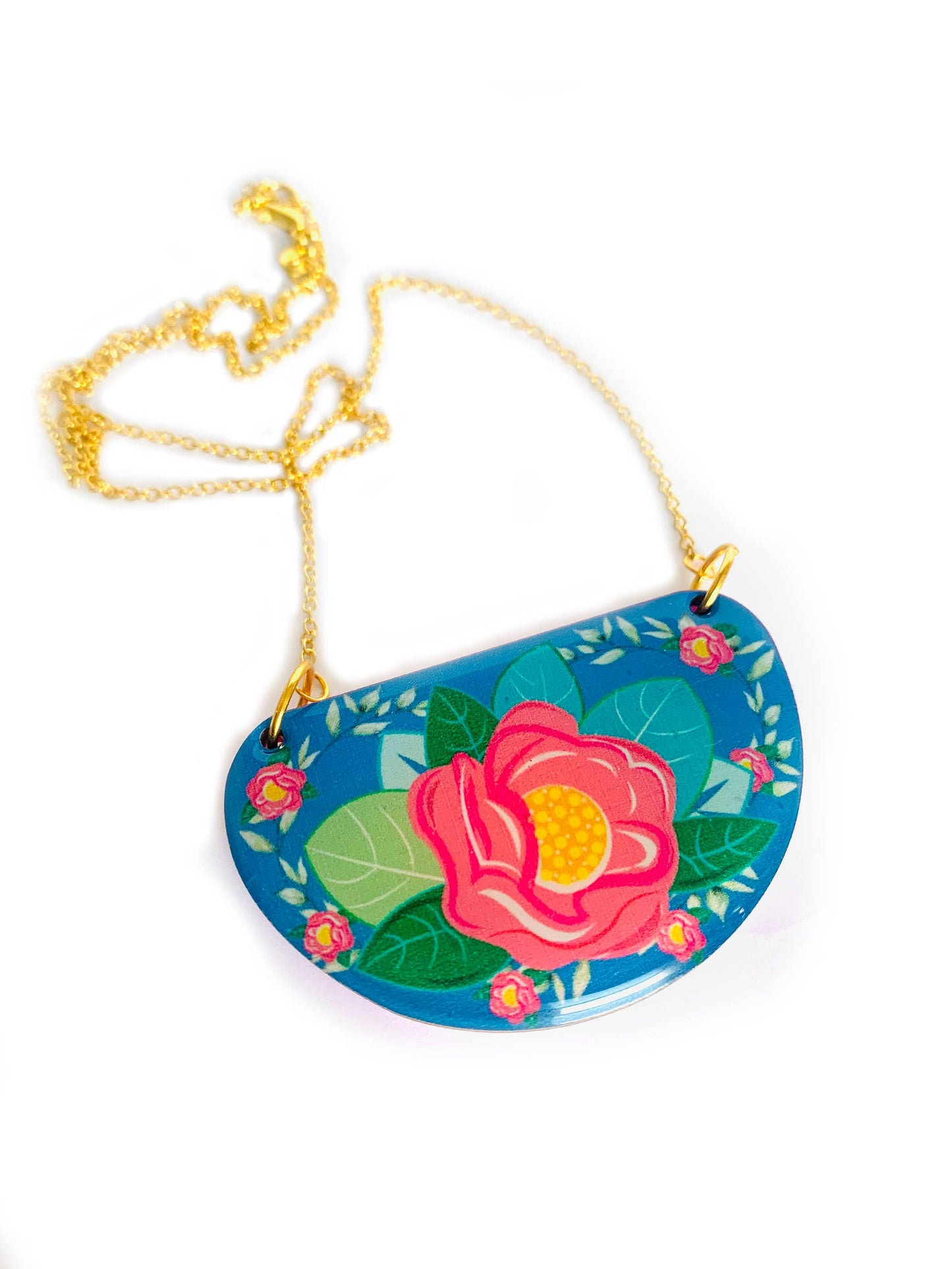 Floral bib necklace pendant necklace statement summer neckla