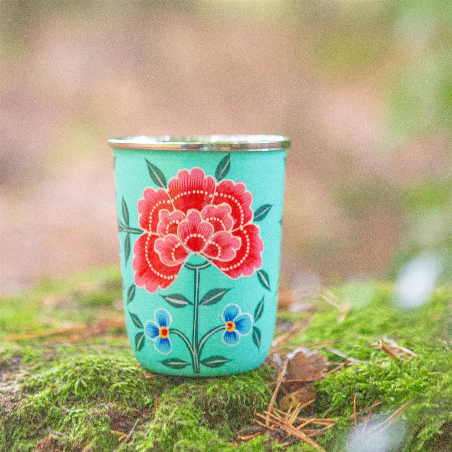 Peony hand-painted beaker