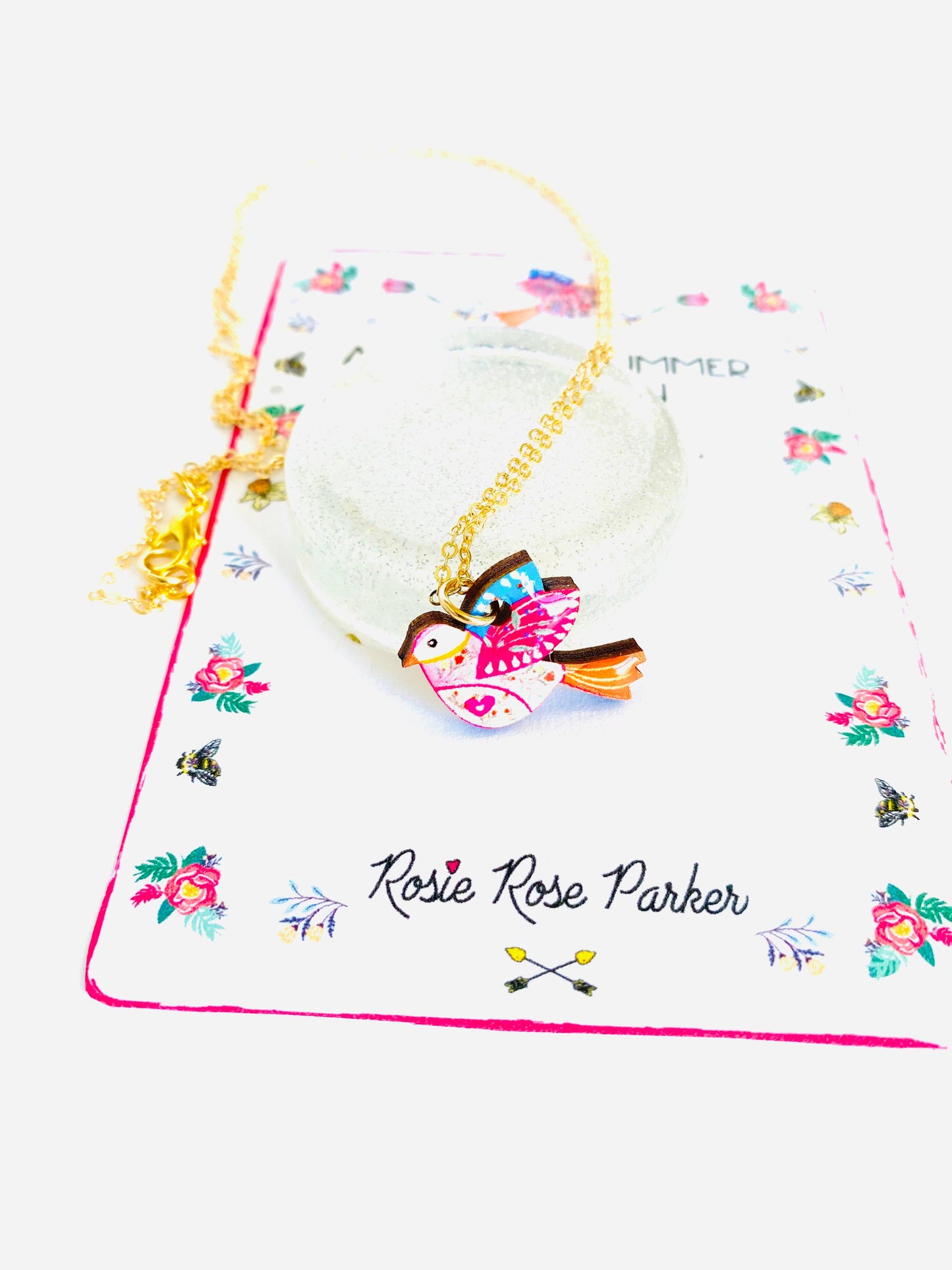 Dainty charm necklace for ladies bird jewellery uk