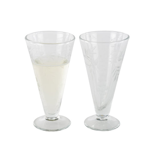 Etched prosecco glass