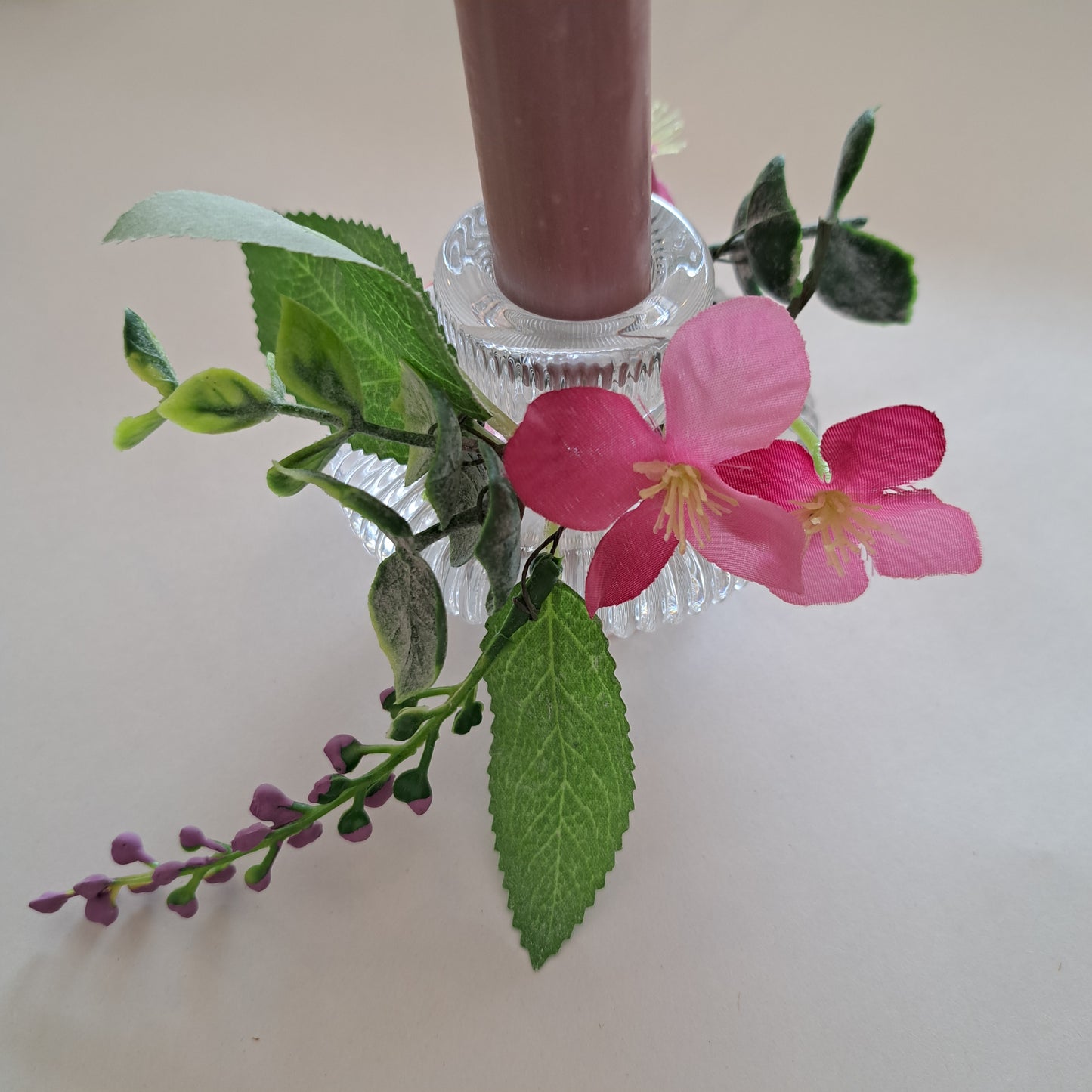 Pink flower hoop - small