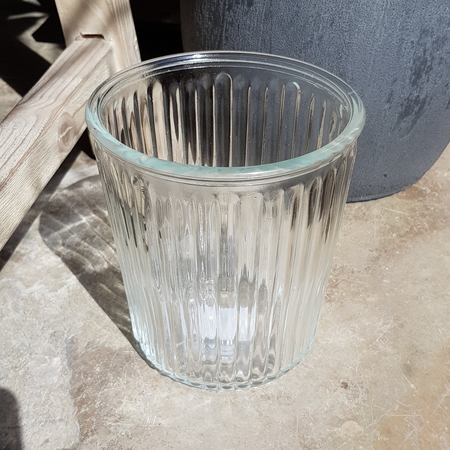 Large vintage style glass pot
