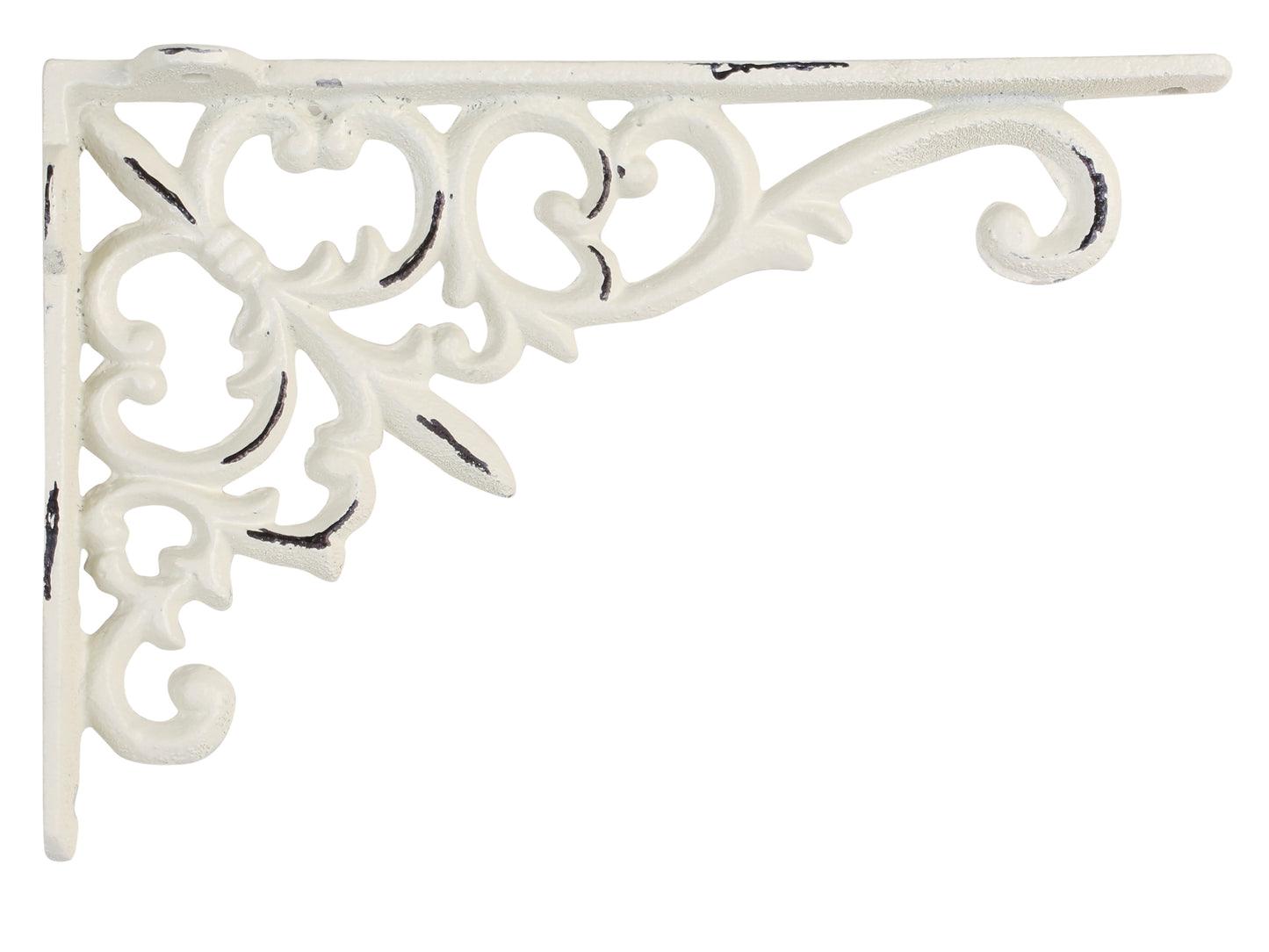 Pair of antique cream scroll brackets