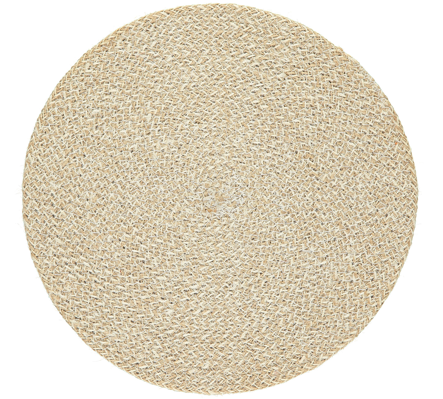 Set of four jute placemats in natural/pearl white