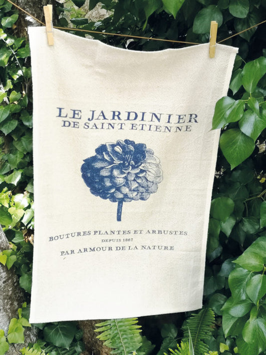 Le Jardinier print tea towel
