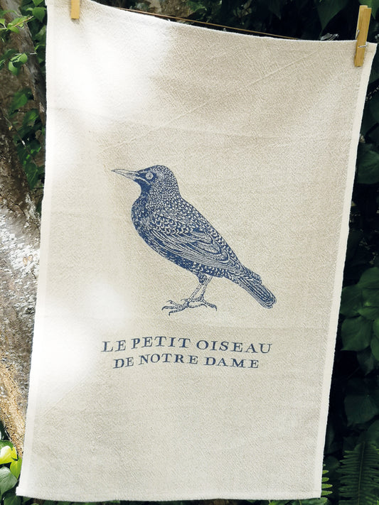 Le Petit Oiseau print tea towel