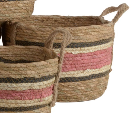 Rose stripe basket